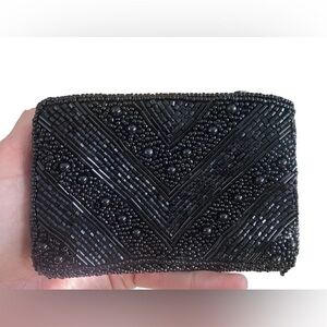 Vintage C Courtenay Beaded Coin Purse Clutch with zipper